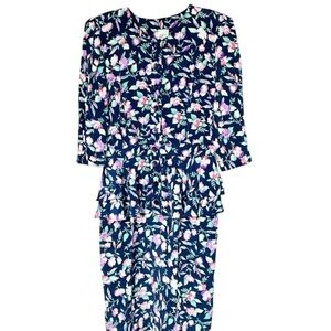 Floral Mini Dress - Blue and Pink